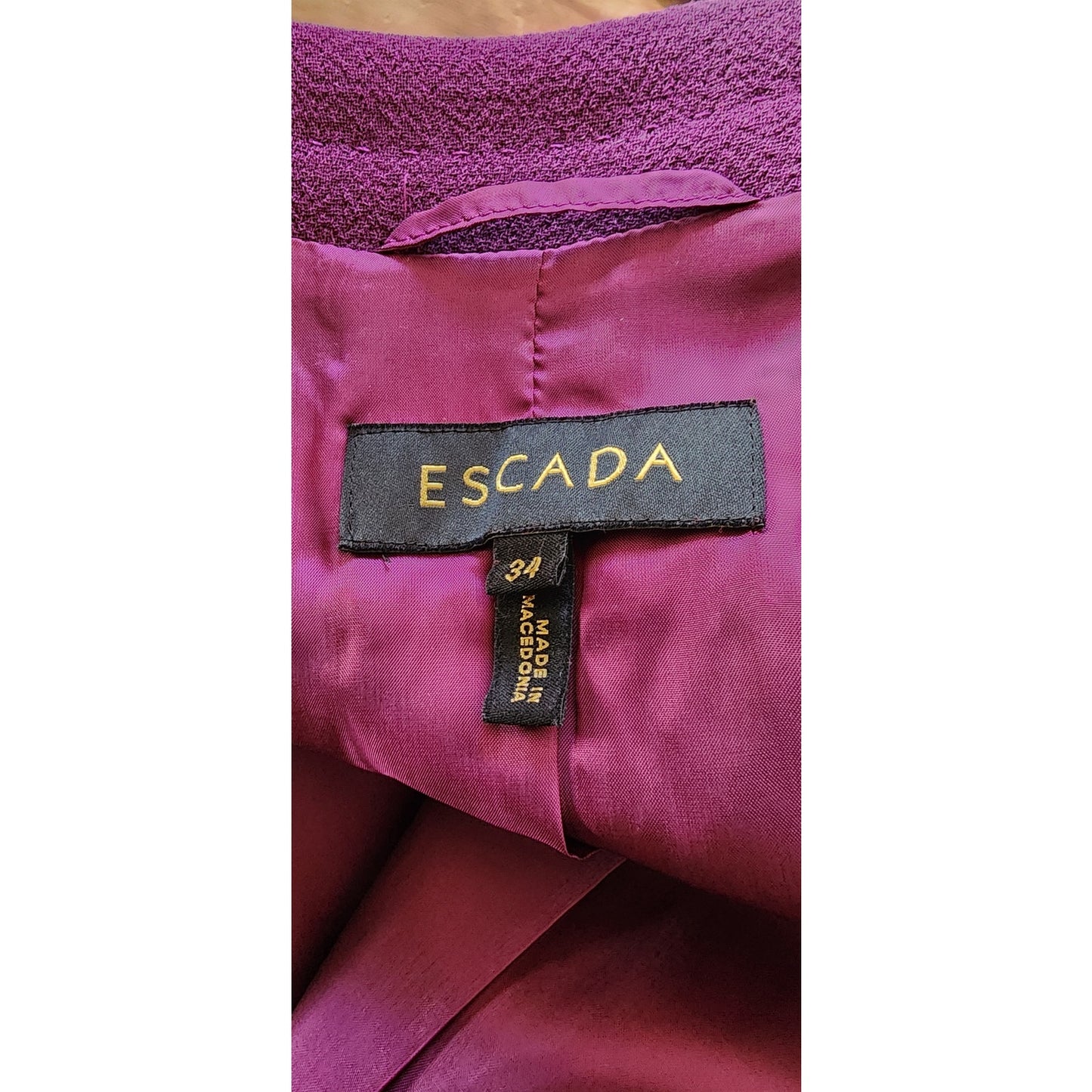 Vintage 2000s ESCADA Jacket Purple Wool Blazer / 34