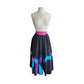 Vintage 80s Circle Skirt Multicolored Cotton Applique Converts to Strapless Dress Opus 1