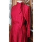 Vintage 1980s Emanuel Ungaro Dress Red Silk Paisley Print I Magnin Long Sleeve Scarf Sash Tie