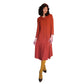Vintage 90s Chloe Dress Burgundy Red Wool Crepe Button Down Front S