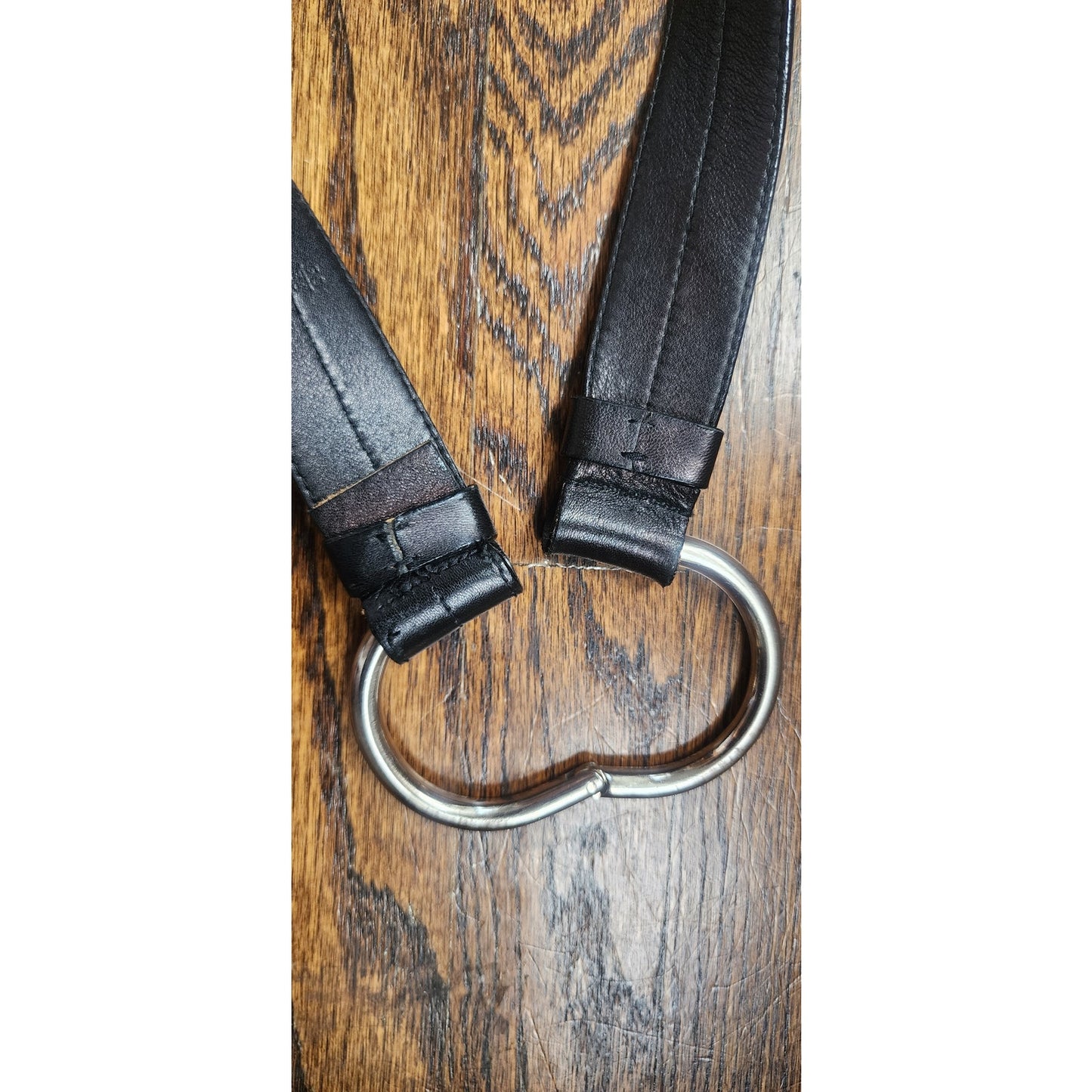Vintage 2000s Prada Belt Brown Leather Minimalist Silver Buckle O Ring Clasp 36"