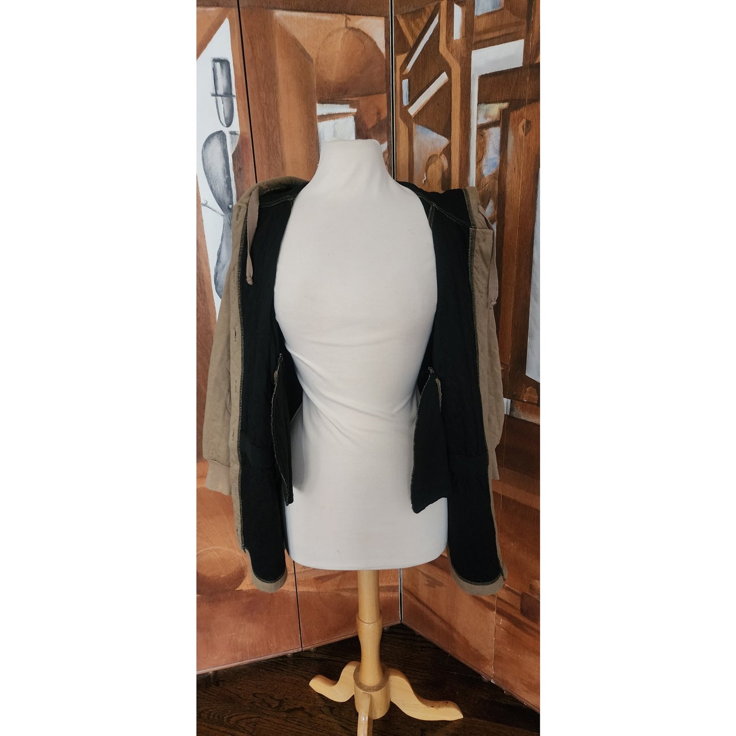 Vintage Sonia Rykiel 90s Quilted Hooded Jacket Brown Mid-Length / M