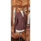 Vintage 1980s Gap Cardigan Sweater Chunky Brown Cable Knit  Shetland Wool