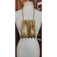 Vintage 50s Whiting & Davis Gold Mesh Bag Dressy Evening Purse Scallop Hem Art Deco Frame