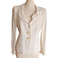 Vintage 2004 ARMANI Blazer in Cream Off White w/Bow Fitted Jacket / Large