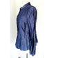 Vintage 2000s Armani Blazer Crinkled Metallic Blue Jacket Size 16