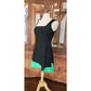 Vintage 1990s Designer Sleeveless Dress Raw Silk Black Green Victoria March Chicago
