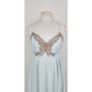 Vintage 50s Lingerie Blue Lace Slip Dress Nightgown Negligee