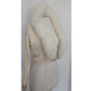 Vintage 1950s Cream Wool Cardigan White Fox Fur Collar Joseph Horne