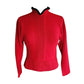 Vintage 50s Cherry Red Sweater Black Trim / M