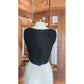 Vintage 60s Black Shell Dressy Top w/Large Satin Bow / Medium