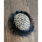 Vintage Y2K Carluci Millinery Animal Print Hat Wide Brimmed w/Bow & Feathers