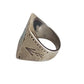 Vintage Mens Ring Native American Sterling Silver Thunderbird Turquoise Coral Chip Mosaic Navajo Inlay