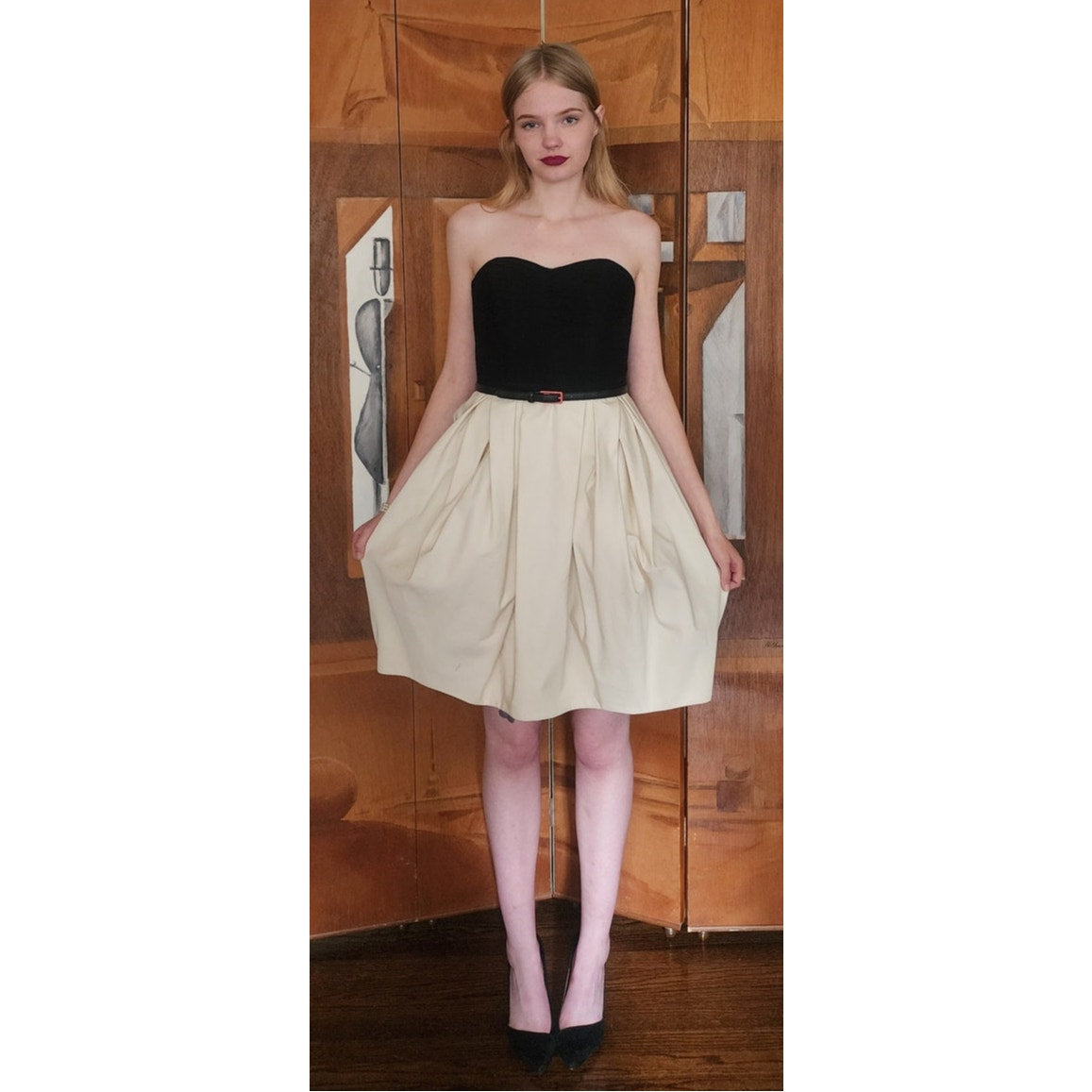 Designer Jason Wu Dress Resort 2012 Strapless Midi Bubble Skirt Ivory & Black NWT