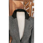 Vintage 80s GUY LAROCHE Gray Tweed Blazer Black Leather Collar / M