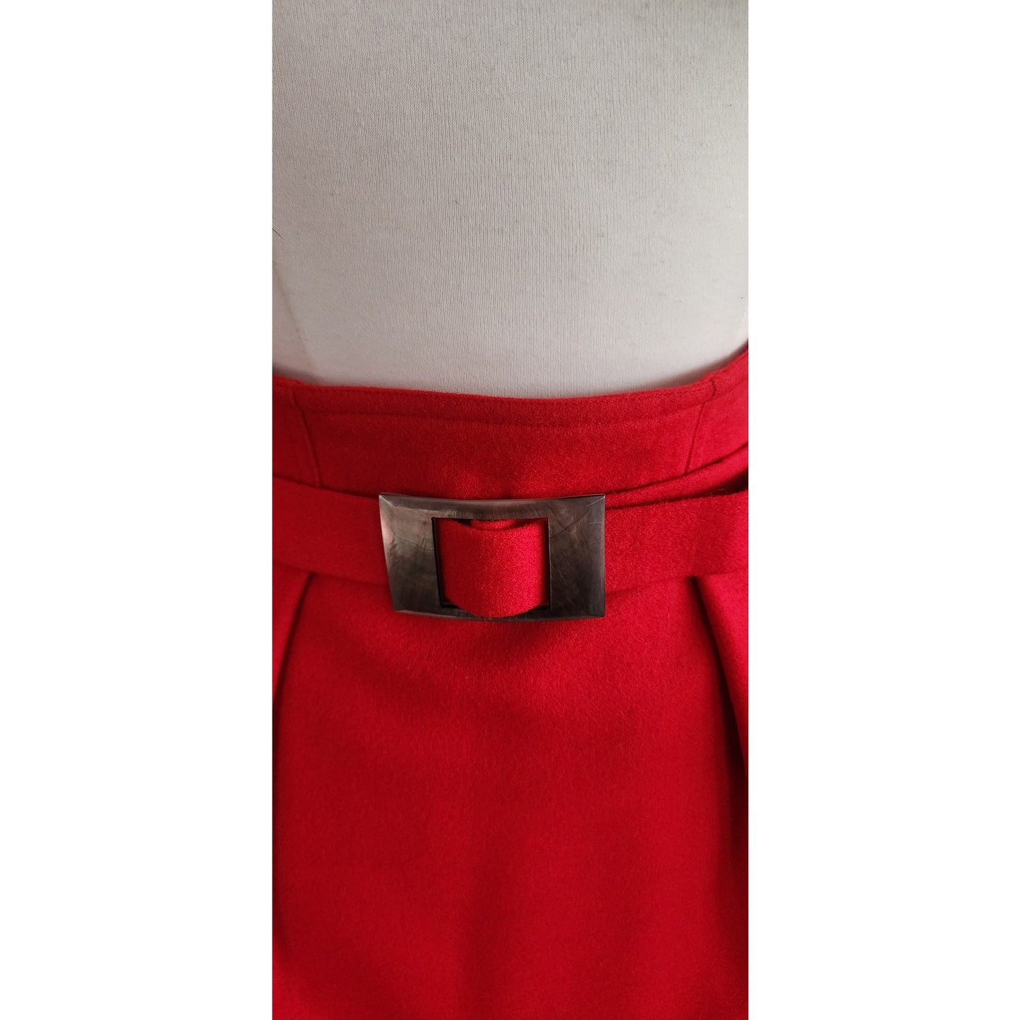 Vintage 1980s GUY LAROCHE Skirt Suit Red Wool DOCUMENTED 1989 / M