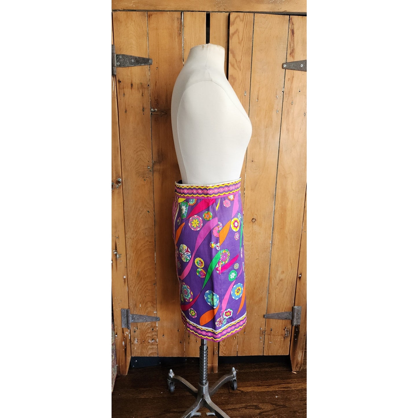 Vintage 60s 70s Pucci Skirt Purple Floral Print A Line