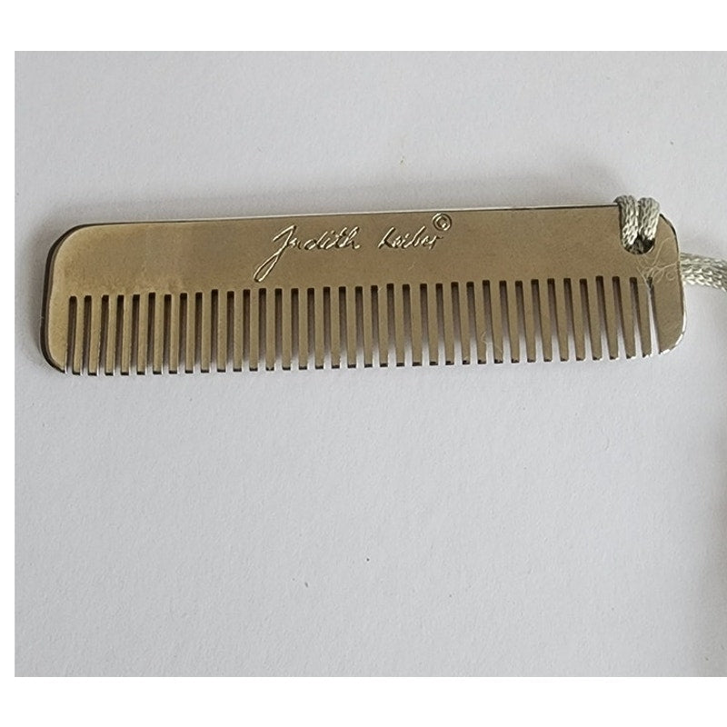 Vintage Judith Leiber Compact Mirror + Comb Set Signed Silver