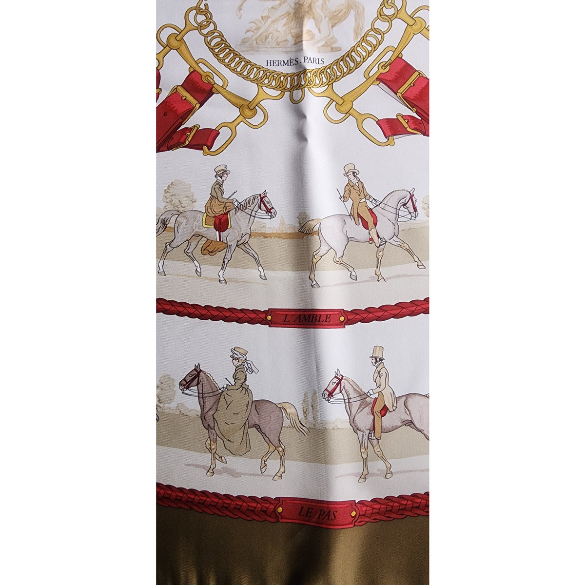 Vintage Silk Scarf Hermès Les Allures du Cheval Ledoux Equestrian Horses Square