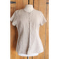 Eileen Fisher Beige Linen Top Short Sleeve Button Down / M