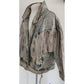 Vintage 80s Rock Creek Trading Co Acid Wash Denim Jacket PLUS SIZE Leather Fringe, Western Style