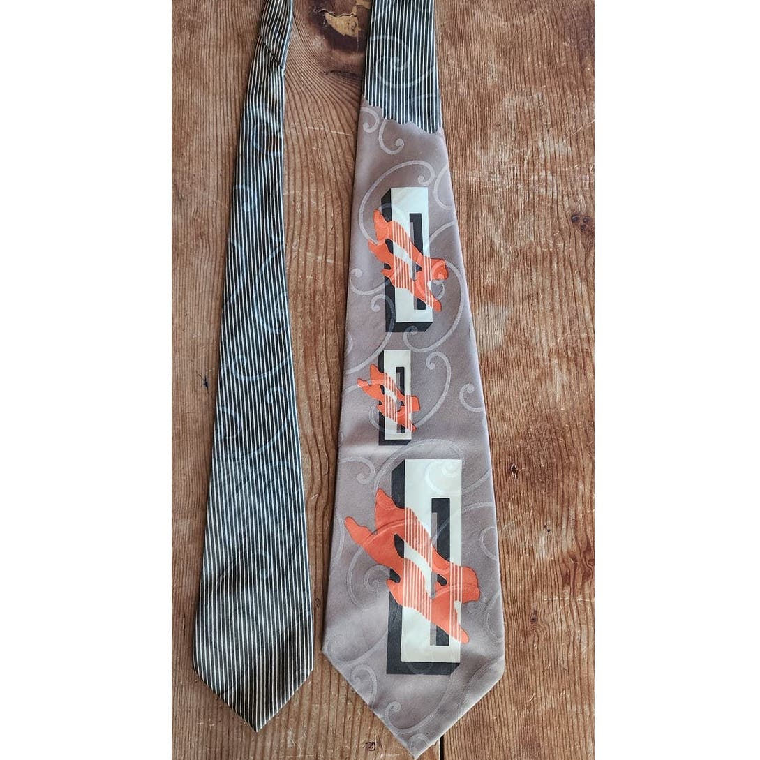 Vintage 40s Mens Tie Modernist  Abstract Print Cutter Cravat Original Kraft's