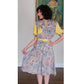 40s Saybury Paisley Rayon 2 Pc Dress &amp; Jacket Set with Yellow Sleeves &amp; Belt