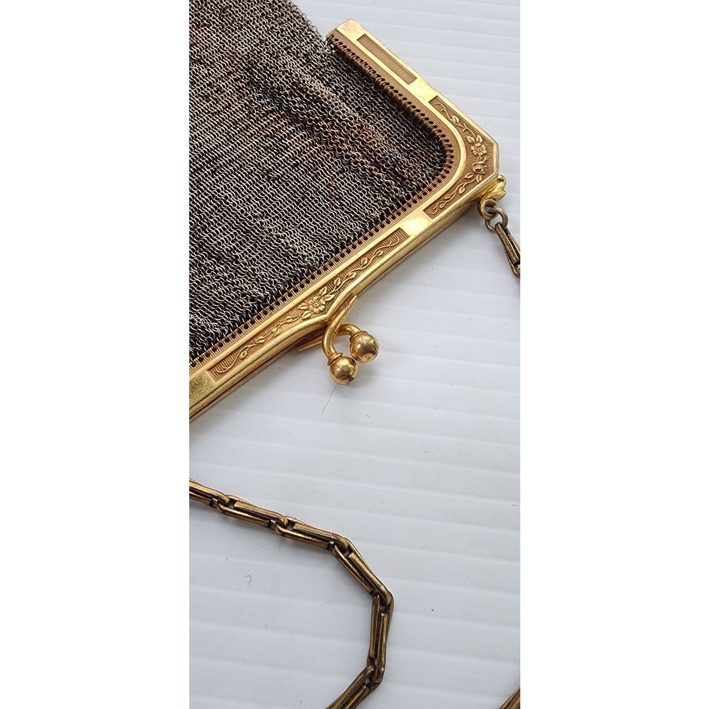 Vintage 20s Beaded Bag Mesh Evening Purse Whiting Davis