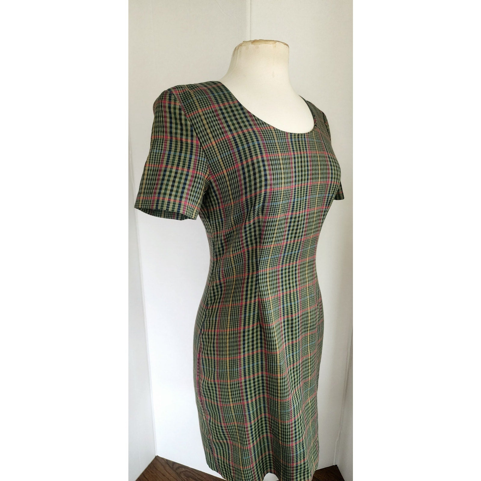 Vintage 90s Plaid Dress Olive Green by My Michelle / M – RareJule Vintage