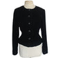 Vintage 80s Black Velvet Blazer Fitted Jacket Maggy London / S