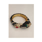 Vintage Black Enamel Horsehead Bracelet Bangle Rhinestone Jewels Art Deco Erte Style