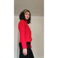 Vintage 1980s Guy Laroche Fitted Blazer Red Wool Jacket Diagonal Buttons / M