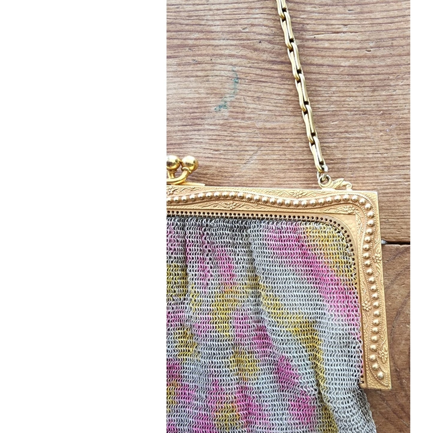 Antique Handbag Watercolor Mesh Edwardian Whiting Davis