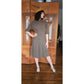 Vintage 40s Day Dress Textured Belted Brown Olive Green Kabro of Houston