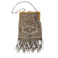 Edwardian Evening Bag Silver Gold Beading Fringe Dressy Purse