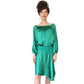 Yves Saint Laurent Green Silk Dress Asymmetrical Hem NWT