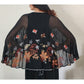 Vintage 1970s Janice Wainwright Maxi Dress Embroidered Butterfly Sleeves w/Capelet