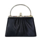 Vintage Judith Leiber Bag Black Satin w/ Crystal Handle