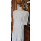 Vintage 80s Scott McClintock White Lace Dress Drop Waist Puffed Sleeves NWT
