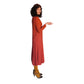 Vintage 90s Chloe Dress Burgundy Red Wool Crepe Button Down Front S