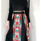 Vintage 70s Black Maxi Dress Colorful Skirt Embroidery Cleopatra Broumand AS IS