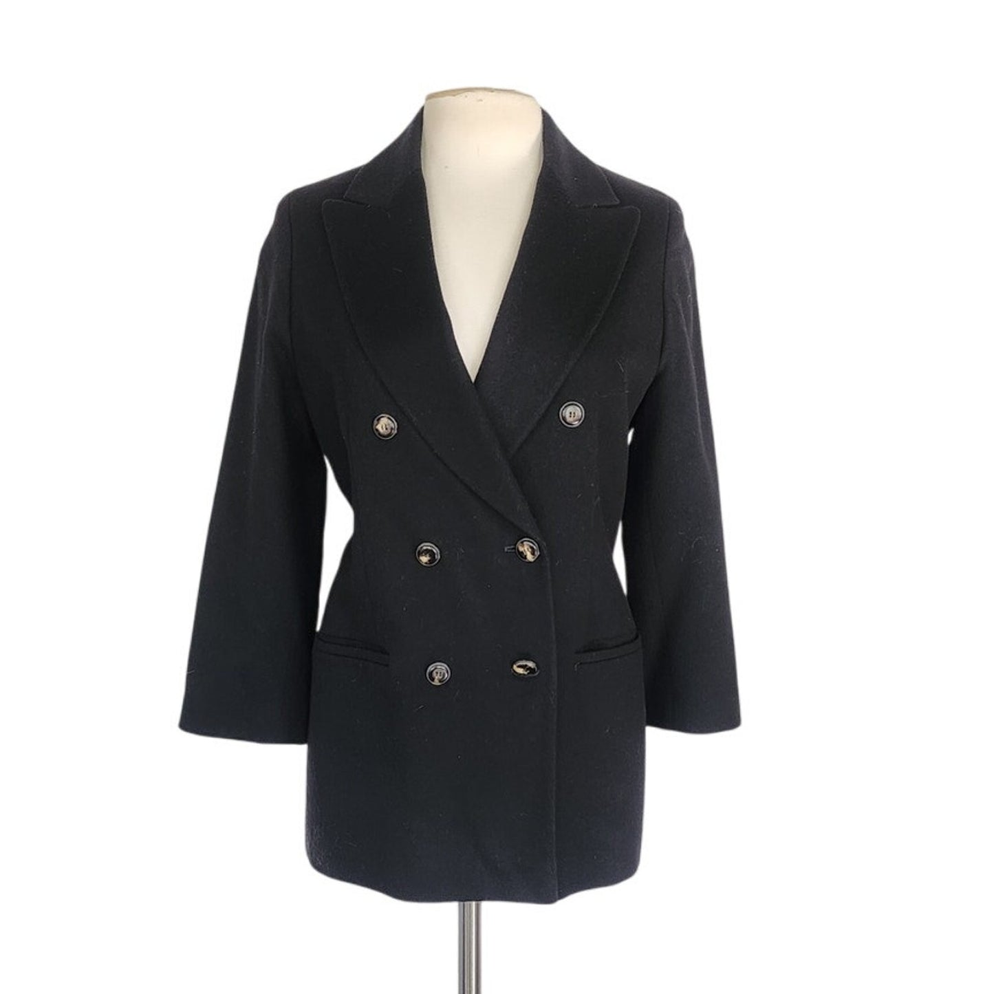 Vintage 1990s Black Blazer Antonio Baldan Double Breasted