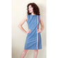 Vintage 60s Pat Perkins Dress Blue w/Red White Stripes