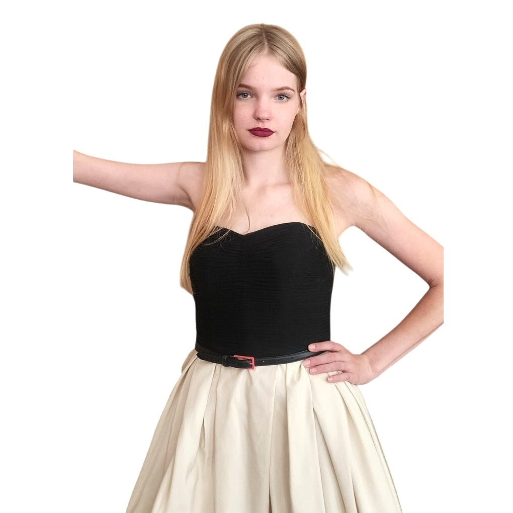 Designer Jason Wu Dress Resort 2012 Strapless Midi Bubble Skirt Ivory & Black NWT
