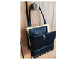 Vintage 60s Black Handbag Silk Fringe Mod