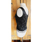 Vintage 60s Black Beaded Shell Top Dressy Sleeveless