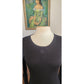 Vintage 90s CHANEL Sweater Black Cotton Long Sleeve Top CC Logo / FR 40