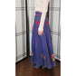 Vintage 70s Dark Denim Long Skirt Red Butterfly Embroidery India S. Kumar