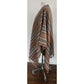 Vintage Fotrama Poncho Alpaca Wool Brown Cream Striped w/Fringe Handmade Ruana Bolivia