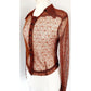 Vintage 70s Brown Lace Sheer Shirt